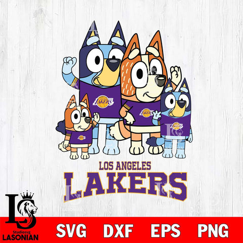 Los Angeles Lakers Bluey & Bingo 14 Svg Eps Dxf Png File, NBA svg, Digital Download, Instant Download