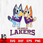 Los Angeles Lakers Bluey & Bingo 15 Svg Eps Dxf Png File, NBA svg, Digital Download, Instant Download