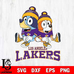 Los Angeles Lakers Bluey & Bingo 8 Svg Eps Dxf Png File, NBA svg, Digital Download, Instant Download