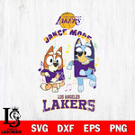 Los Angeles Lakers Bluey Bingo Svg Eps Dxf Png File, NBA svg, Digital Download, Instant Download