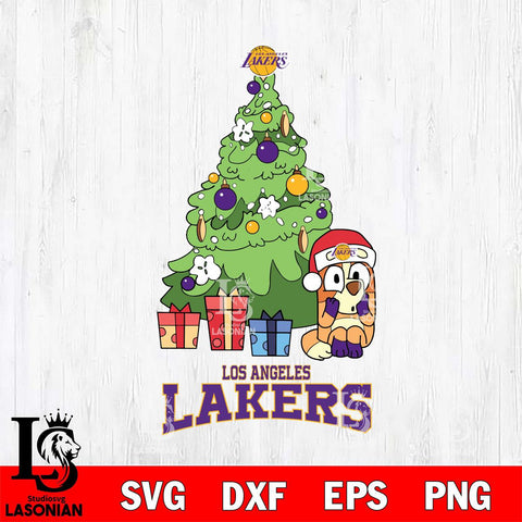 Los Angeles Lakers Bluey Chilli Christmas Tree Svg Eps Dxf Png File, Digital Download