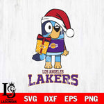 Los Angeles Lakers Bluey Christmas Svg Eps Dxf Png File, Digital Download