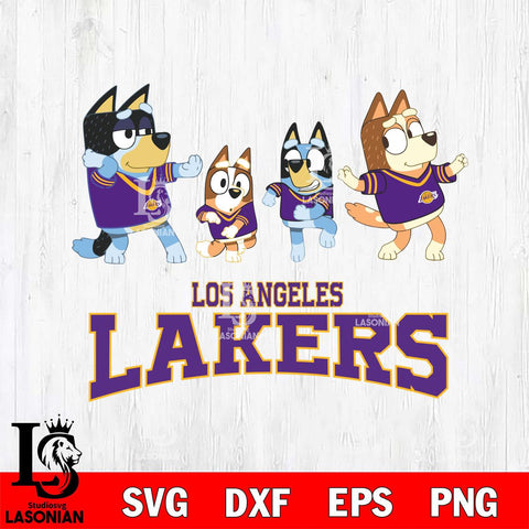 Los Angeles Lakers Bluey Dance Mode Squats Svg Eps Dxf Png File, Digital Download, Instant Download