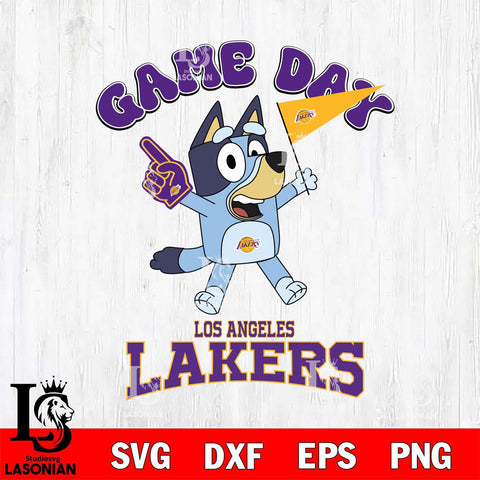 Los Angeles Lakers Bluey Game Day Svg Eps Dxf Png File, Digital Download, Instant Download