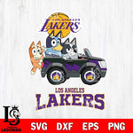 Los Angeles Lakers Bluey friends Svg Eps Dxf Png File, NBA svg, Digital Download, Instant Download