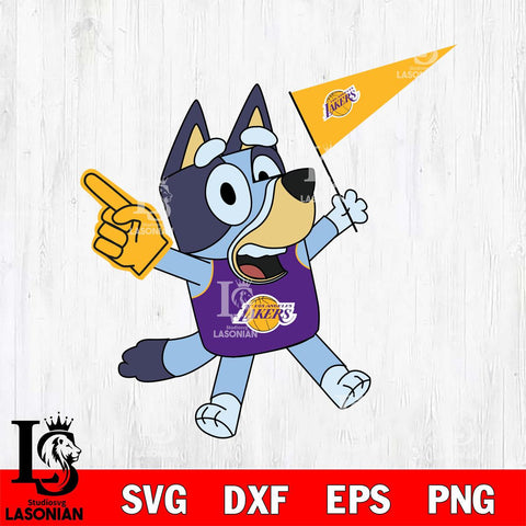 Los Angeles Lakers Bluey sport flag Svg Eps Dxf Png File, Digital Download, Instant Download