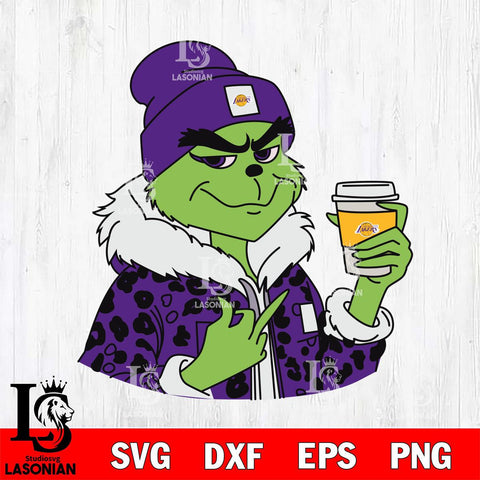 Los Angeles Lakers Boujee Grinch 7 Svg Eps Dxf Png File, Digital Download, Instant Download