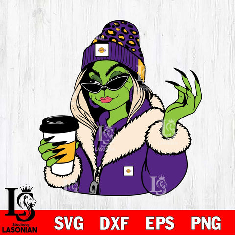 Los Angeles Lakers Boujee Grinch 9 Svg Eps Dxf Png File, Digital Download, Instant Download