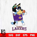 Los Angeles Lakers Christmas Bluey Bandit Heeler Svg , Christmas Svg , Bluey svg , Digital Download, dxf eps png pdf file