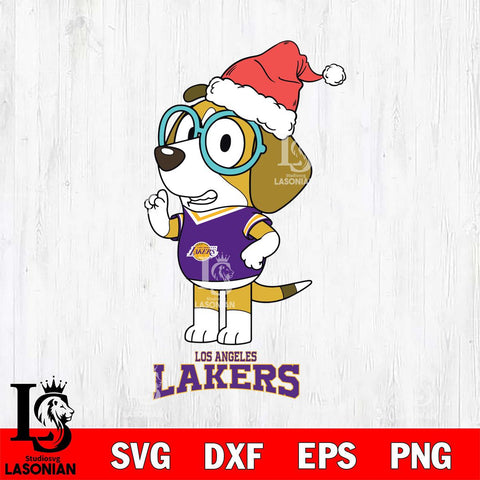 Los Angeles Lakers Christmas Bluey Honey Sport Svg , Christmas Svg , Bluey svg , Digital Download, dxf eps png pdf file