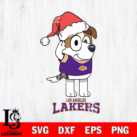 Los Angeles Lakers Christmas Bluey Jack Sport Svg , Christmas Svg , Bluey svg , Digital Download, dxf eps png pdf file