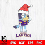 Los Angeles Lakers Christmas Bluey Say Hi Svg , Christmas Svg , Bluey svg , Digital Download, dxf eps png pdf file