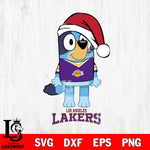 Los Angeles Lakers Christmas Bluey Sport Svg , Christmas Svg , Bluey svg , Digital Download, dxf eps png pdf file