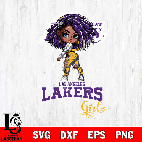 Los Angeles Lakers Fan Girl Svg Eps Dxf Png File, Digital Download, Instant Download