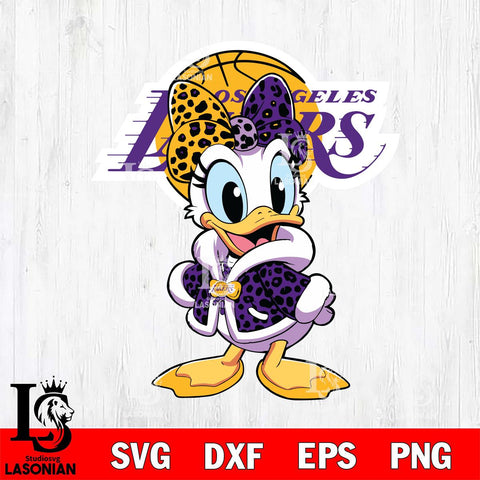 Los Angeles Lakers Fancy Daisy Duck Disney Svg Eps Dxf Png File, Digital Download, Instant Download