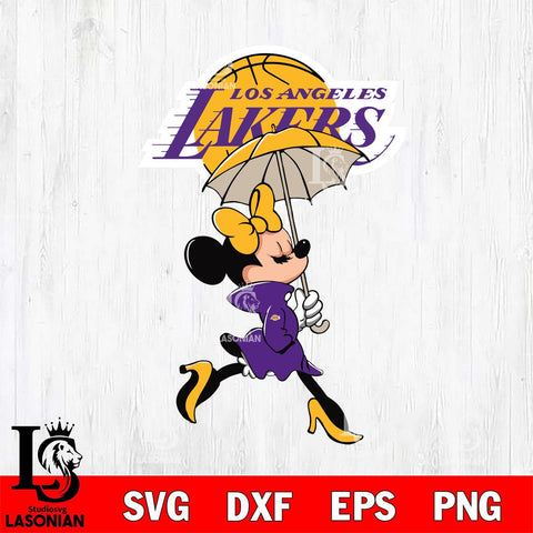 Los Angeles Lakers Fancy Minnie Svg Eps Dxf Png File, Digital Download, Instant Download