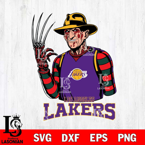 Los Angeles Lakers Freddy Krueger Horror Svg Eps Dxf Png File, NBA svg, Digital Download, Instant Download