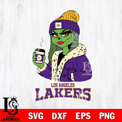 Los Angeles Lakers Girls Grinch Bougie Svg Eps Dxf Png File, Digital Download, Instant Download