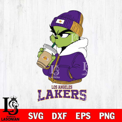 Los Angeles Lakers Grinch Bougie Christmas Cut Files Cricut, Svg Dxf Eps Png file , Silhouette