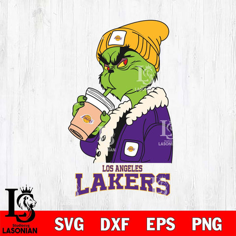 Los Angeles Lakers Grinch Bougie Football Svg Eps Dxf Png File, Digital Download, Instant Download