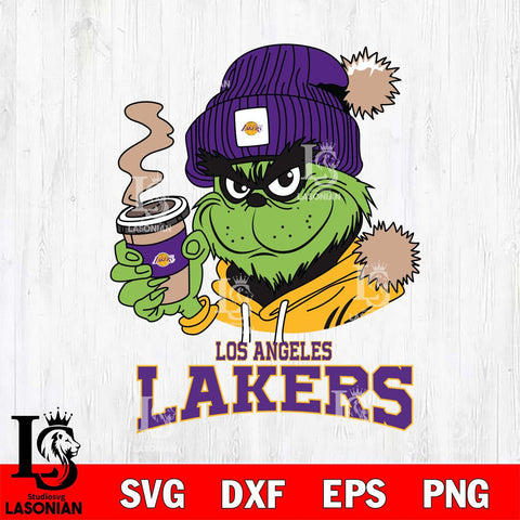 Los Angeles Lakers Grinch Cofffe Hoodie Cut Files Cricut, Svg Dxf Eps Png file , Silhouette