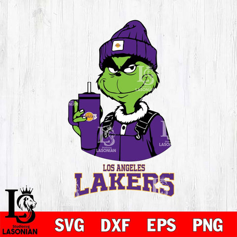 Los Angeles Lakers Grinch Football Christmas Cut Files Cricut, Svg Dxf Eps Png file , Silhouette