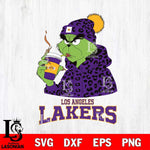 Los Angeles Lakers Grinch Leopard Christmas Cut Files Cricut, Svg Dxf Eps Png file , Silhouette