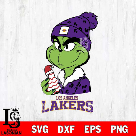 Los Angeles Lakers Grinch Tree Cake Svg Eps Dxf Png File, Digital Download, Instant Download