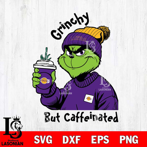 Los Angeles Lakers Grinchy But Caffeinated Svg Eps Dxf Png File, Digital Download, Instant Download