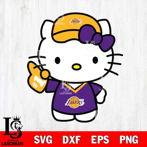 Los Angeles Lakers Hello Kitty basketball 2 Svg Eps Dxf Png File, Digital Download, Instant Download