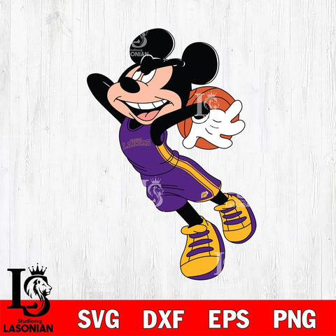 Los Angeles Lakers Mickey Minne 7 Nba Svg Eps Dxf Png File, NBA svg, Digital Download, Instant Download