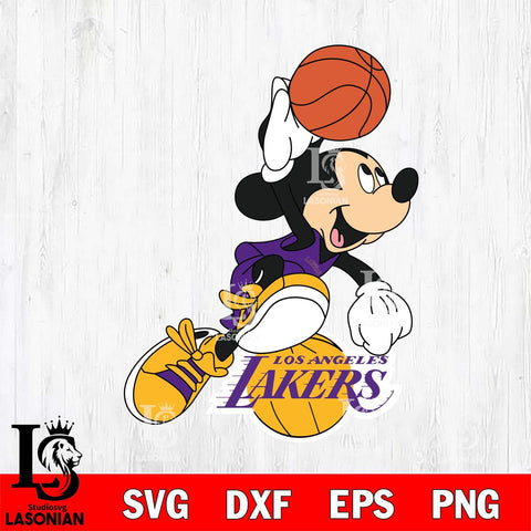 Los Angeles Lakers Mickey Minne 8 Nba Svg Eps Dxf Png File, NBA svg, Digital Download, Instant Download