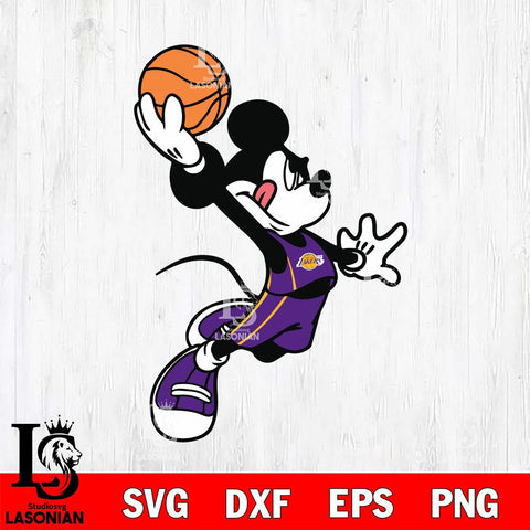 Los Angeles Lakers Mickey NBA basketball Svg Eps Dxf Png File, Digital Download, Instant Download