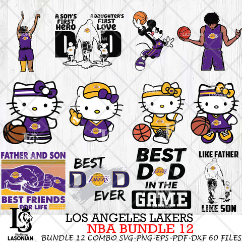 Los Angeles Lakers NBA Bundle 12 Svg Eps Dxf Png File, Digital Download, Instant Download