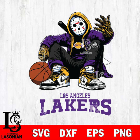 Los Angeles Lakers NBA Jason Voorhees Halloween SVG Svg Eps Dxf Png File, Digital Download, Instant Download