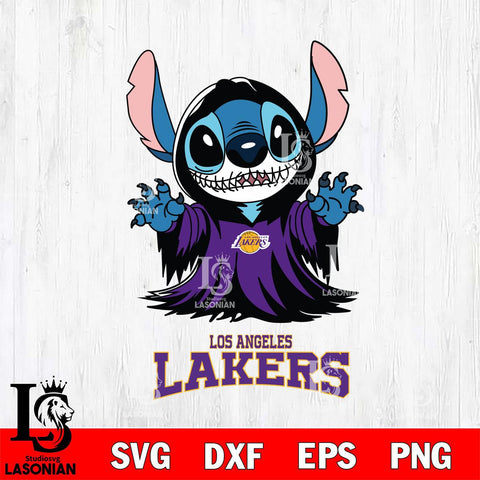 Los Angeles Lakers Stitch Ghost Svg Eps Dxf Png File, NBA svg, Digital Download, Instant Download