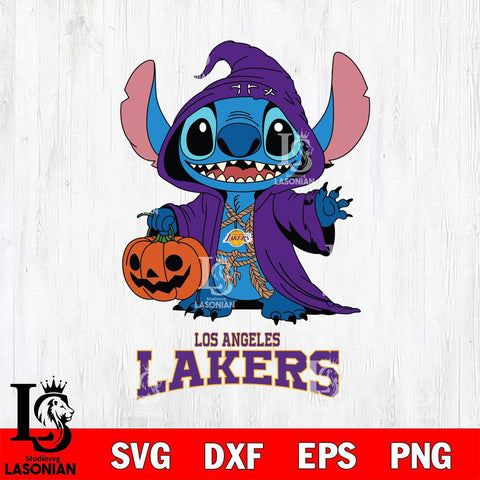 Los Angeles Lakers Stitch Horror Svg Eps Dxf Png File, NBA svg, Digital Download, Instant Download