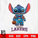 Los Angeles Lakers Stitch Horror Halloween Svg Eps Dxf Png File, NBA svg, Digital Download, Instant Download