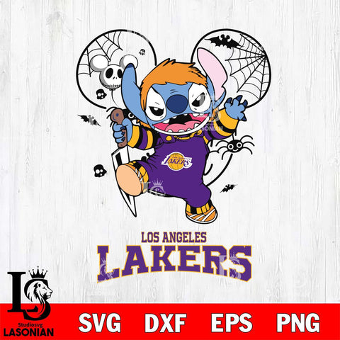 Los Angeles Lakers Stitch Michael Halloween Svg Eps Dxf Png File, Digital Download, Instant Download