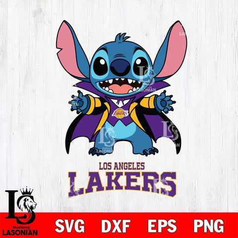 Los Angeles Lakers Stitch Vampire halloween Svg Eps Dxf Png File, NBA svg, Digital Download, Instant Download