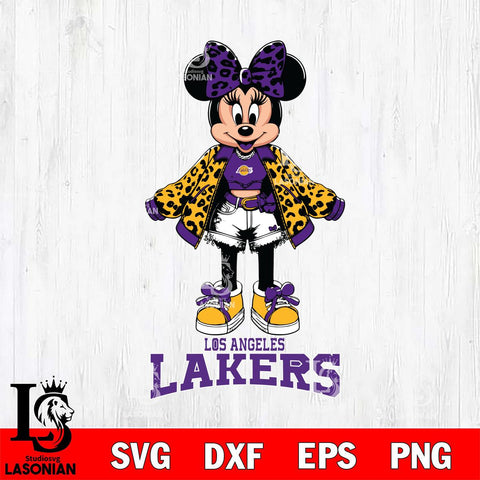 Los Angeles Lakers Style Minnie Disney Svg Eps Dxf Png File, Digital Download, Instant Download