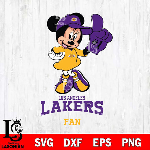 Los Angeles Lakers #1 Fan Minnie Mouse Svg Eps Dxf Png File, Digital Download, Instant Download