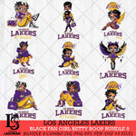 Los Angeles Lakers Black Fan Girl Betty Boop Bundle 9 Svg Eps Dxf Png File, Digital Download, Instant Download