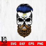 Los Angeles Rams Badass Beard Skull SVG