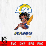 Los Angeles Rams Beauty Black Fairy Betty Boop Svg Eps Dxf Png File, Digital Download, Instant Download