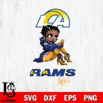 Los Angeles Rams Beauty Black Fan Girl Football Svg Eps Dxf Png File, Digital Download, Instant Download