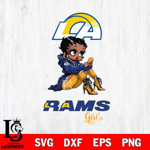 Los Angeles Rams Beauty Black Fan Girl Football Svg Eps Dxf Png File, Digital Download, Instant Download