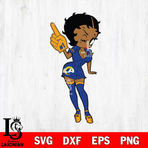 Los Angeles Rams Betty Boop Cheering SVG Svg Eps Dxf Png File, Digital Download, Instant Download