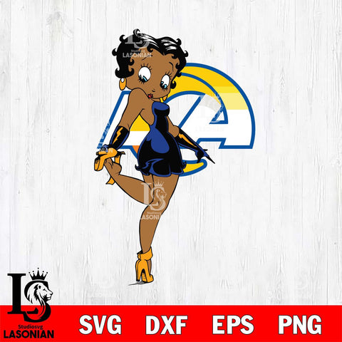 Los Angeles Rams Betty Boop Girl Fan SVG Svg Eps Dxf Png File, Digital Download, Instant Download