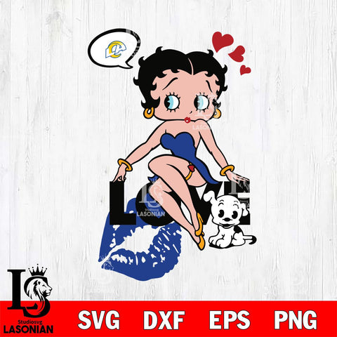 Los Angeles Rams Betty Boop Love Svg Eps Dxf Png File, Digital Download, Instant Download